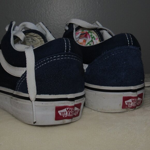 OLD SKOOL ROYAL BLUE VANS SNEAKERS-FABRIC & BRUSHED SUEDE-M-7.5 W-9-SKATE-PARTY - Picture 7 of 11